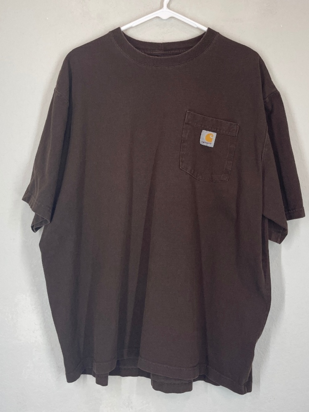 Carhartt T Shirt Men's XL Brown Pocket Workwear Original Fit Cotton